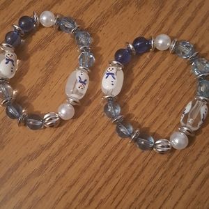 Hand crafted snowman bracelets